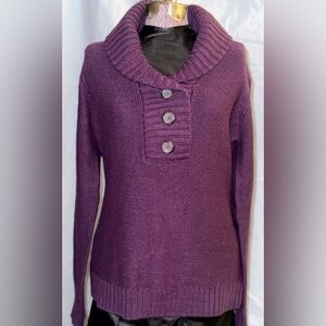 Natural Reflections women’s purple shawl-collar sweater - Size M